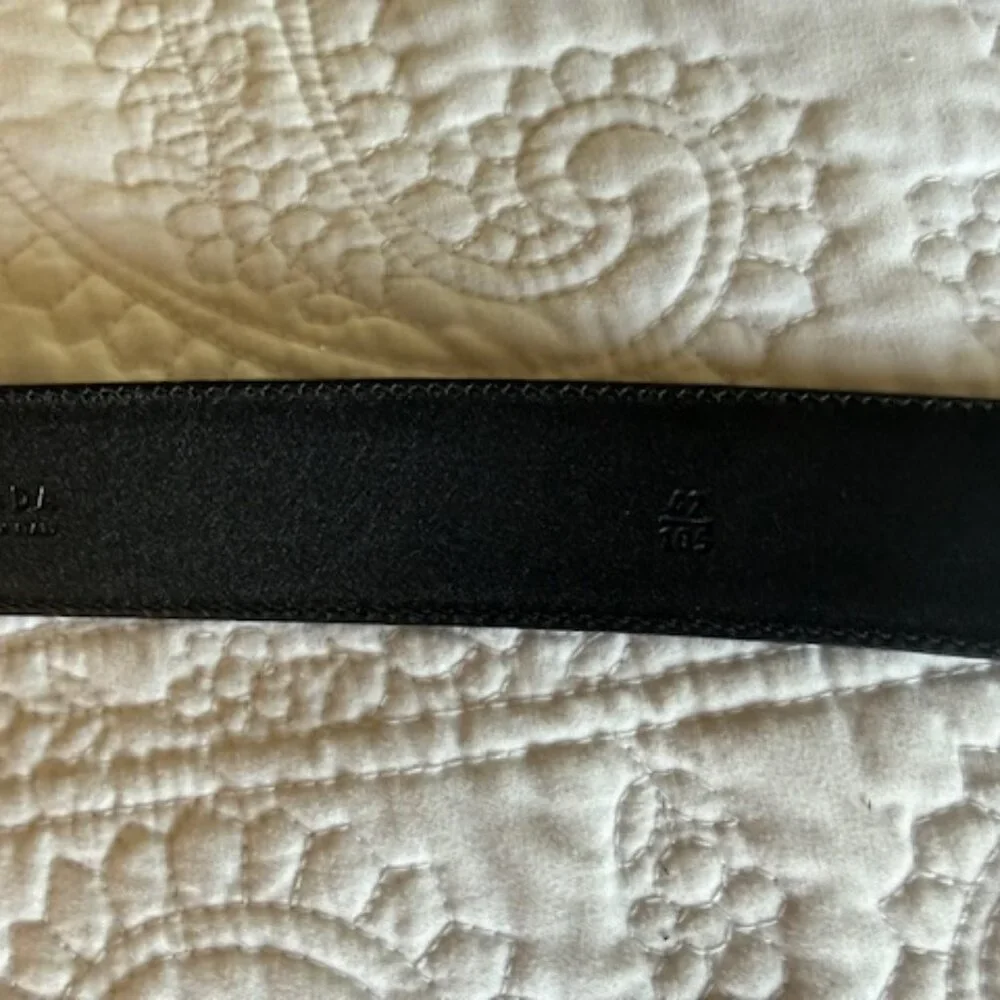 men prada leather black belt size42